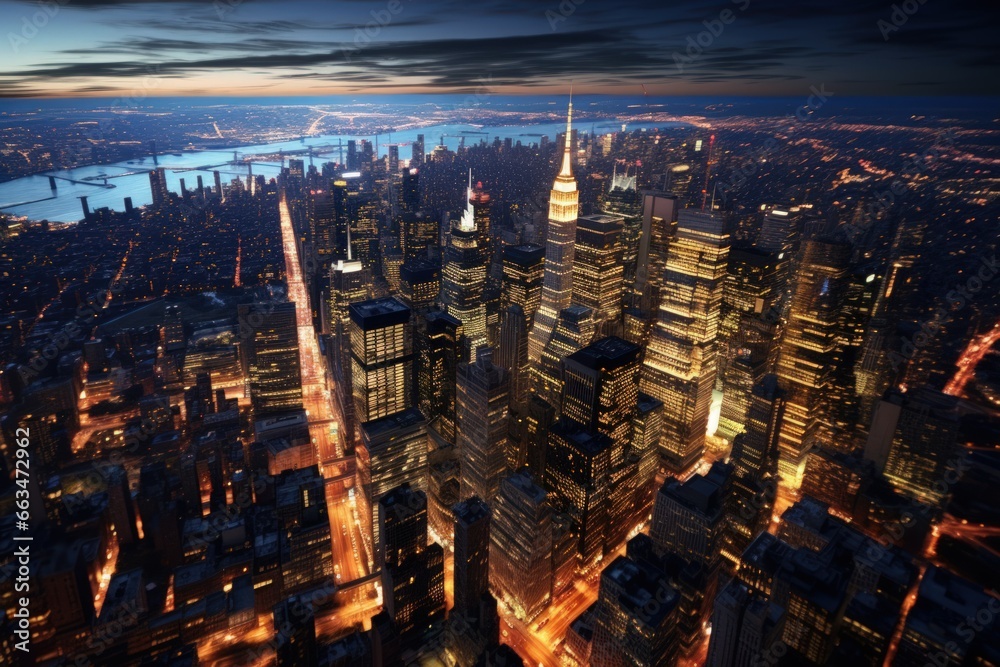 Fototapeta premium The City That Never Sleeps - Generative AI