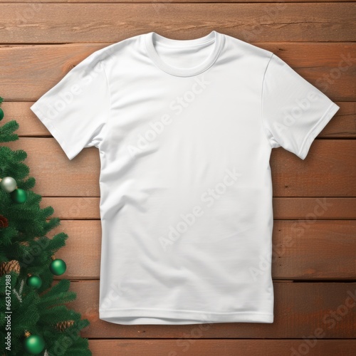 blank t shirt on a wooden background