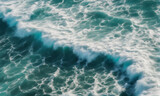 Aerial view of turquoise sea waves