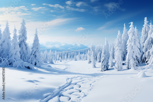 winter landscape in the mountains © Nature creative