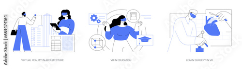Full-immersive virtual reality isolated cartoon vector illustrations se