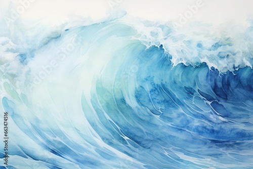 Abstract watercolor texture of ocean waves crashing at dawn © Dan