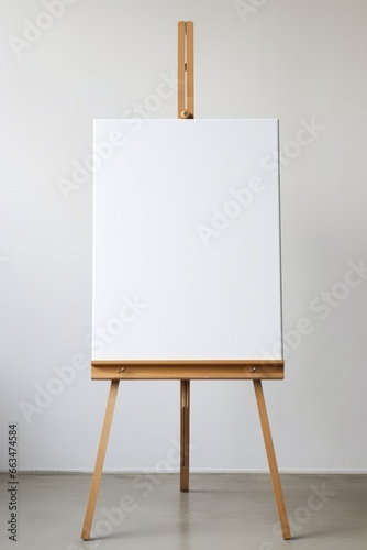 An empty easel with a blank canvas waiting to be filled with art