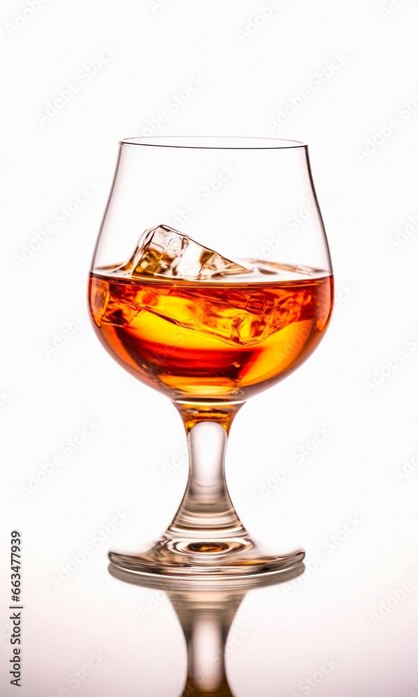 Glass of cognac on white background. Glass of cognac on white background.