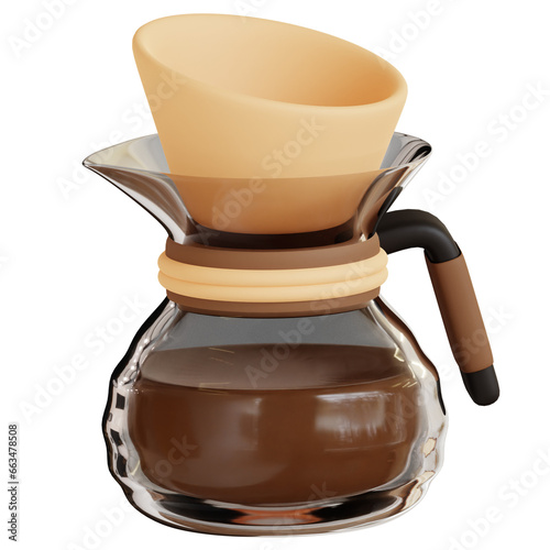 3D rendering Coffee dripper illustration