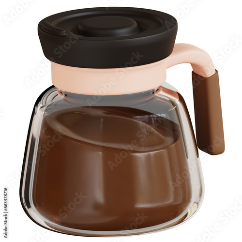 Coffee pot illustration 3d rendering