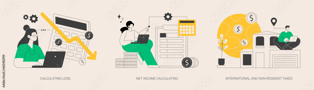 Accountancy service abstract concept vector illustrations. - obrazy, fototapety, plakaty 