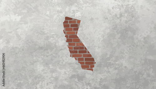 California map bricks effect industrial texture wallpaper background photo