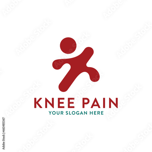 orthopedics knee pain logo design vector