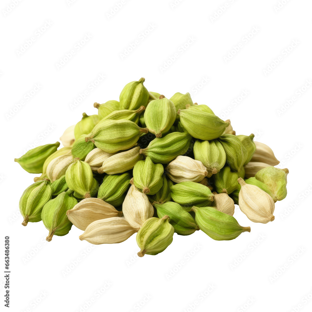 
cardamom gouses, isolated on stransparent background 