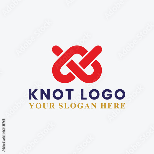knot rope logo design vector