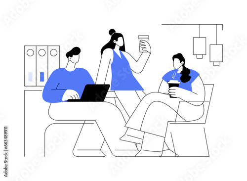 Morning in the office isolated cartoon vector illustrations.