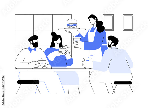 Lunch with colleagues isolated cartoon vector illustrations.