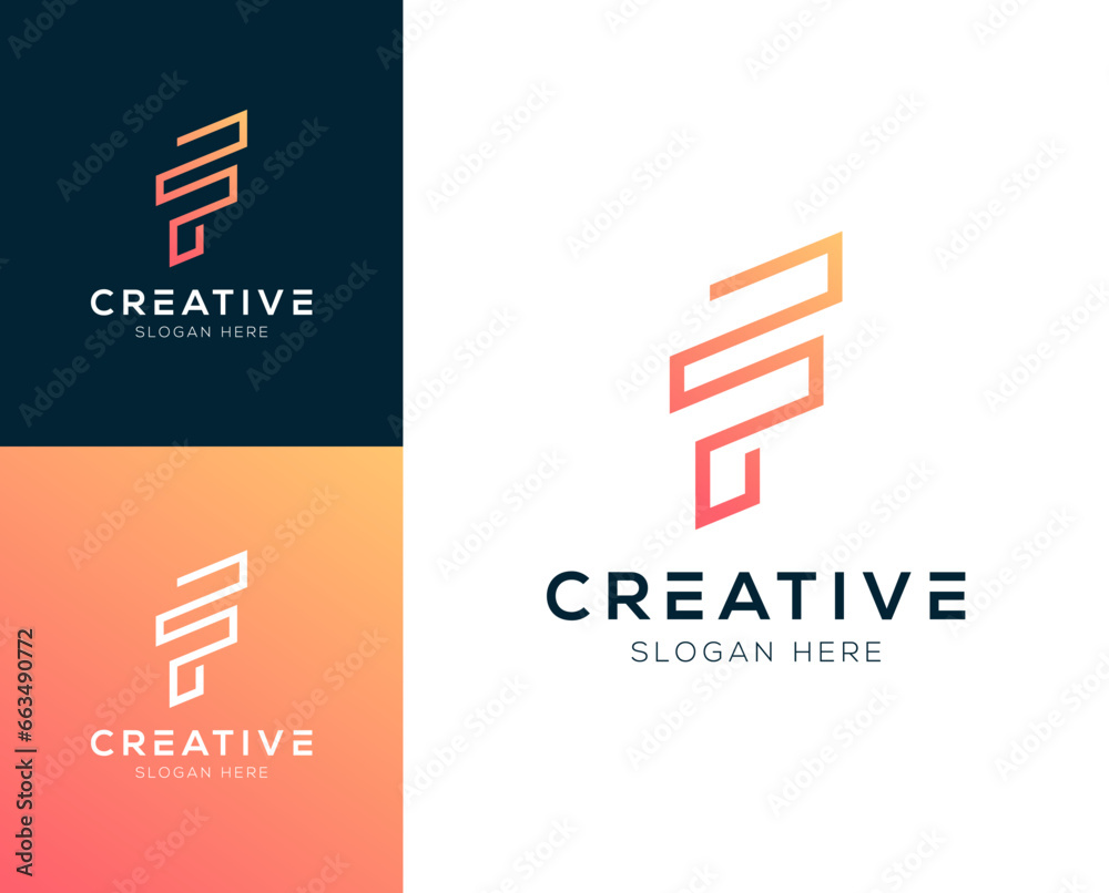 Abstract Initial letter F with Fintech logo design vector illustration Abstract Initial letter F with Fintech logo design vector illustration