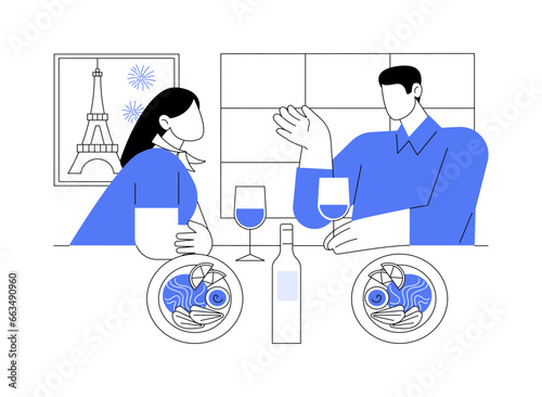 French restaurant isolated cartoon vector illustrations.