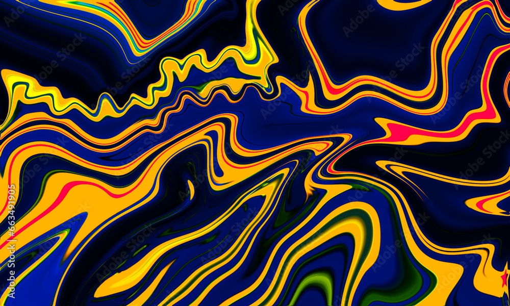 Obraz premium abstract artistic colorful liquid psychedelic illustration geometric art backdrop