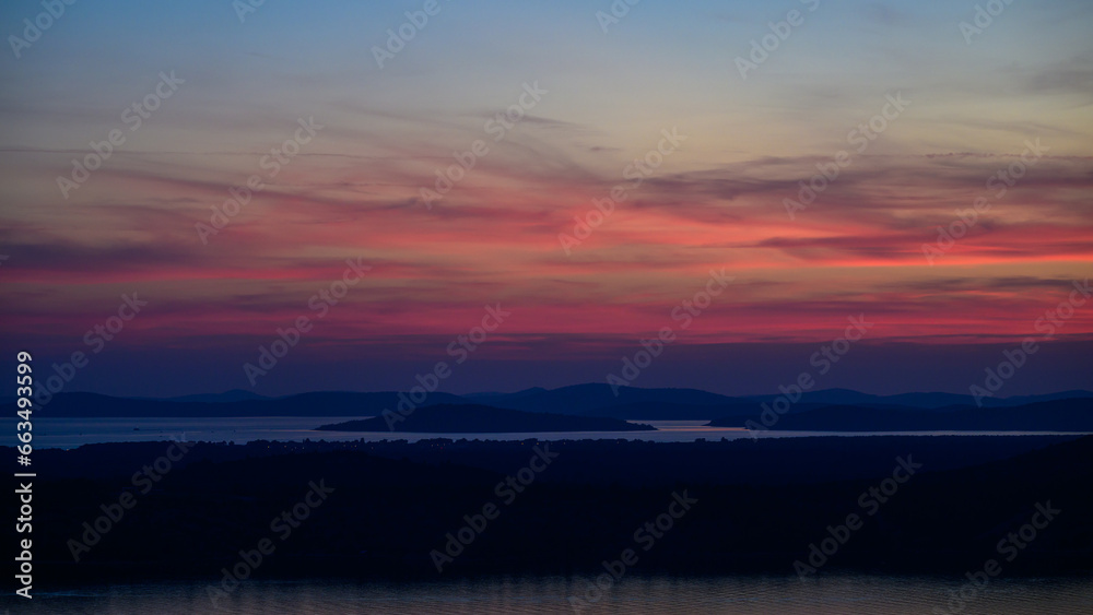 sunset over the adriatic sea outside croatia 