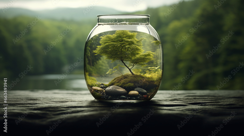Tree inside glass Tree inside glass