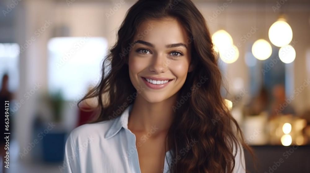 Obraz premium portrait of a smiling, beautiful business woman