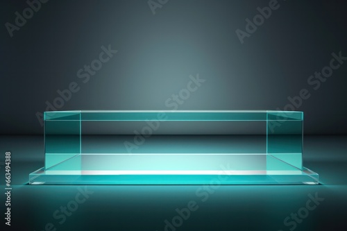 Wallpaper Mural matte green glass empty showcase podium 3d rendering Torontodigital.ca