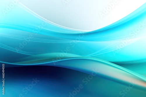 turquoise glowing neon wavy lines 3d abstract background © Dina