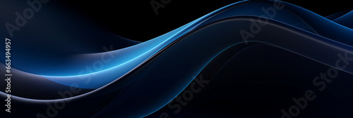 Futuristic black_and_blue_gradient_background wave of particles. Sound structural connections. Abstract background with a wave of luminous particles in blue and gold
