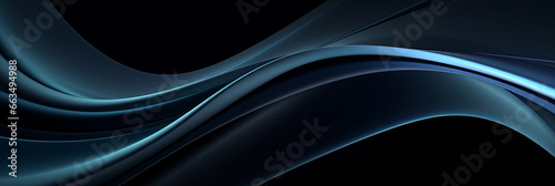 Futuristic black_and_blue_gradient_background wave of particles. Sound structural connections. Abstract background with a wave of luminous particles in blue and gold