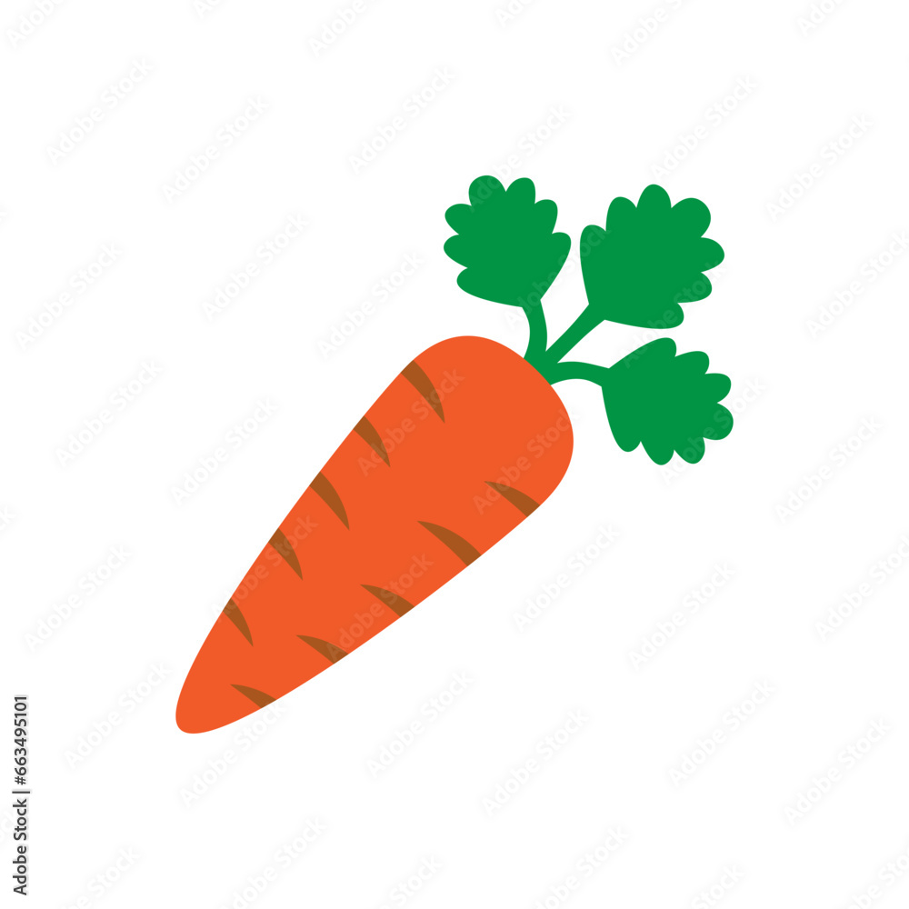 Carrot icon, vector carrot in flat style vector.