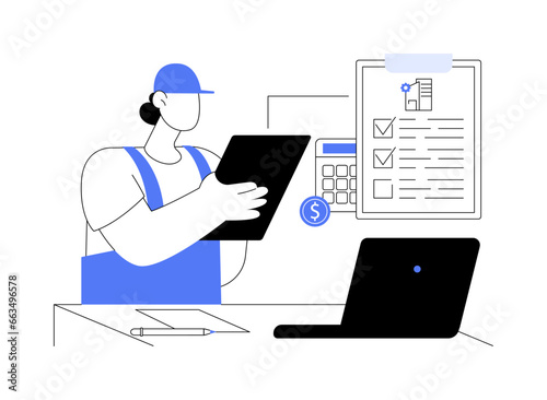 Construction cost management abstract concept vector illustration.