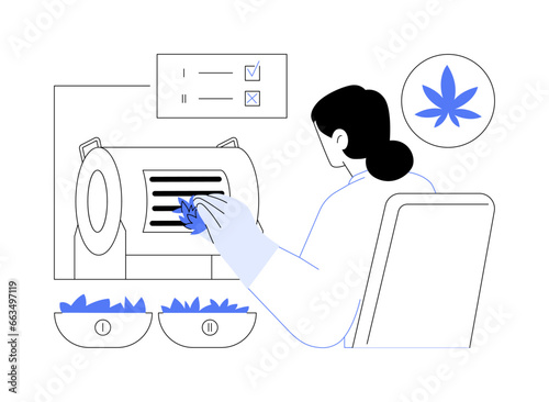 Cannabis quality control abstract concept vector illustration.