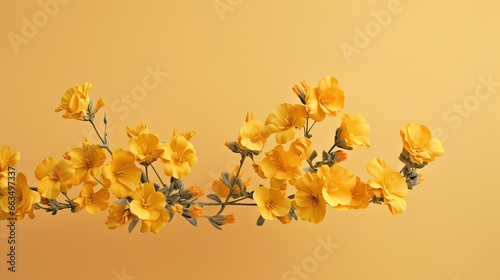  a bunch of yellow flowers on a yellow background with room for text.  generative ai © Olga