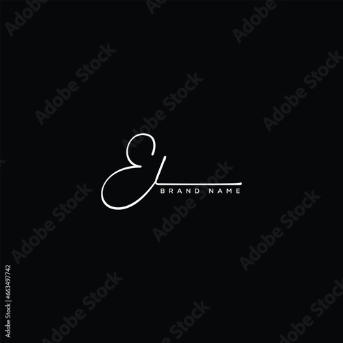 EL letter beauty handwriting vector logo. 