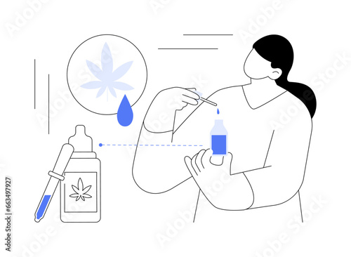 Cannabis tinctures abstract concept vector illustration.