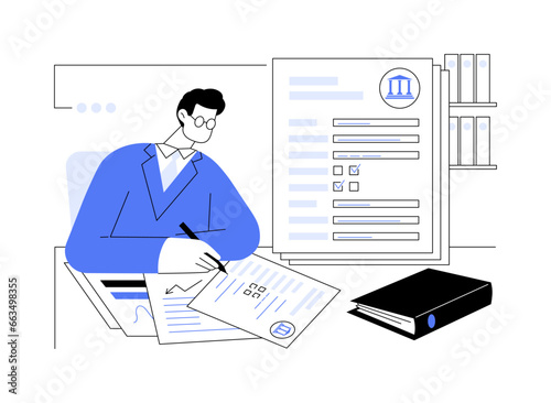 Census questionnaire abstract concept vector illustration.