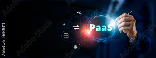 Platform as a service PaaS - cloud computing services Internet technology and development concept.