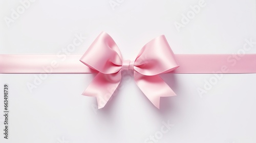 White Gift box decorations with pink ribbon on isolated white background. AI generated image