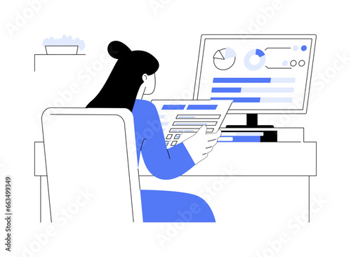 Survey data visualization abstract concept vector illustration.