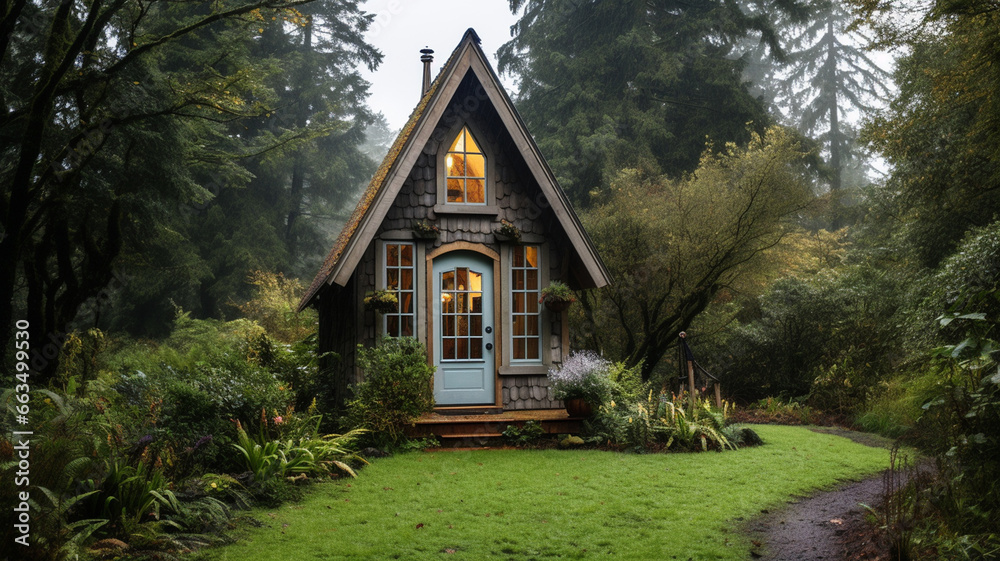 beautiful house in the garden