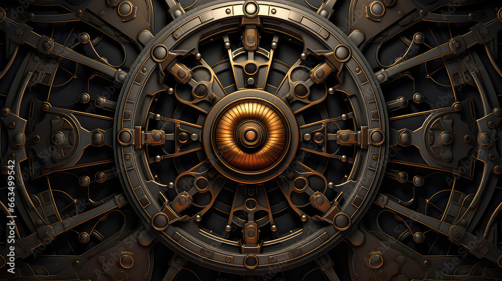 mechanical steampunk symmetrical background