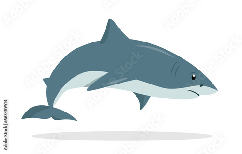 Sharks animal icon. Underwater swimming shark  toothy fish mascot  sea fauna character. Ocean aquatic animal. Nature Vector flat or cartoon illustration isolated on white background.