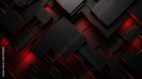 Modern Dark rectangular carbon fiber with red luminous lines and highlights background.AI generated image