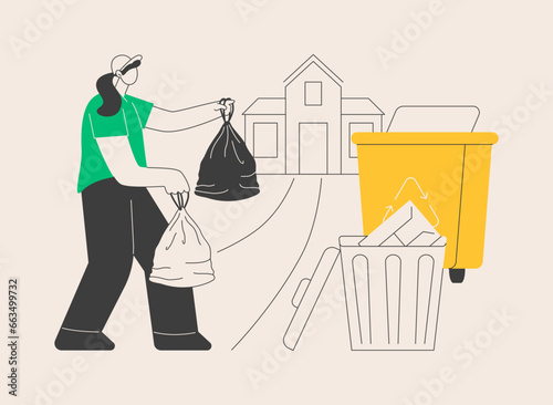 Junk removal abstract concept vector illustration.
