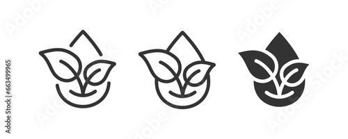 Drop oil and leaves icon. Vector illustration design.