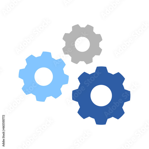 3つの歯車のシルエットアイコンのセット - ギア･設定のマークのイメージ素材
