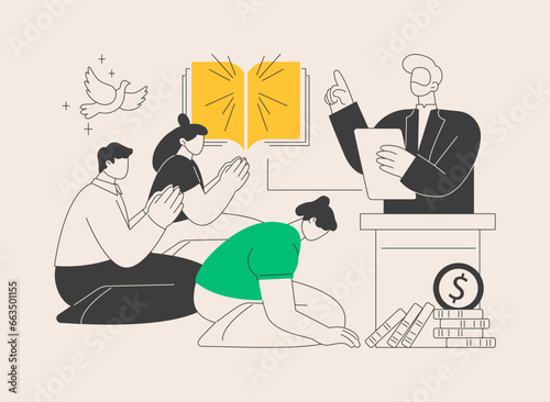 Religious sect abstract concept vector illustration.