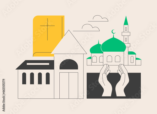 Religious institution abstract concept vector illustration.