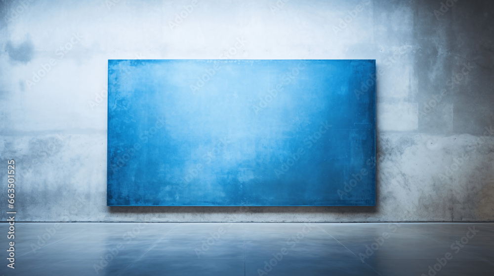 Blue blank billboard on concrete wall. Mock up Blue blank billboard on concrete wall. Mock up