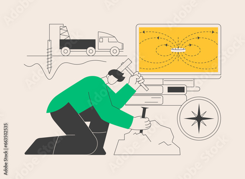 Geophysics abstract concept vector illustration.