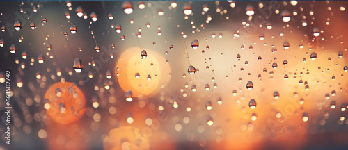 rain drops on the window photo