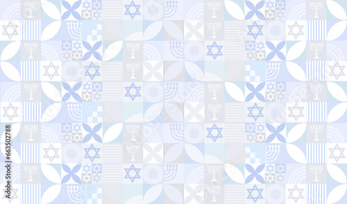 Stylized Israel Background, Banner, Bauhaus, Passover, Rosh Hashanah, Yom Kippur, Sukkot, Hanukkah, Purim